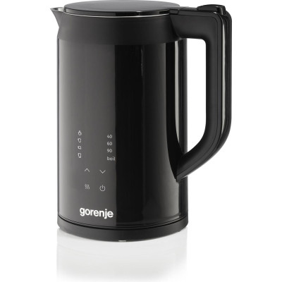 Gorenje Електрочайник 1.7л, підвійні стінки, LED дисплей, Strix контроль, чорний