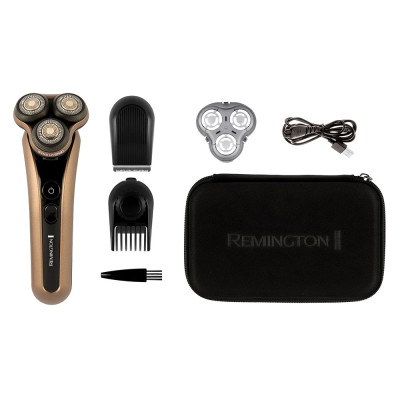 Remington Бритва електр. X9 Limitless X, бритв.головок-3, від мережі, сух.+волог., тример, водонепрон., швид. зарядка, чорно-коричн.