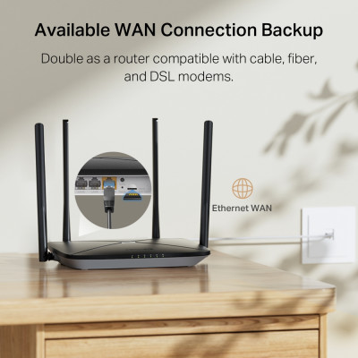 Mercusys Маршрутизатор MB115-4G N300, 4G/LTE, 3xFE LAN, 1xFE WAN