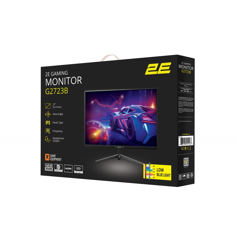 2E Gaming Монітор LCD 27" G2723B HDMI, DP, Type-C, IPS, 165Hz, 1ms, FreeSync