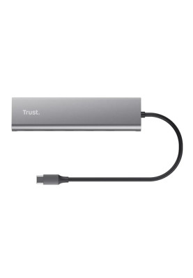 Trust Хаб Halyx USB-C > 5xUSB-C , Алюміній, 0.1м, сірий