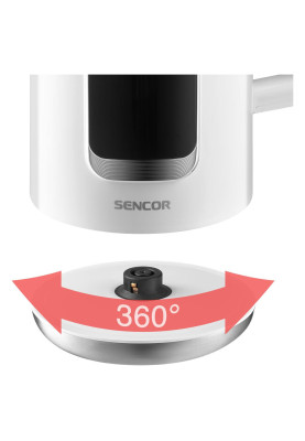 Sencor Електрочайник 1.7л, Strix, LED дисплей, підвійні стінки, сенс. керування, білий