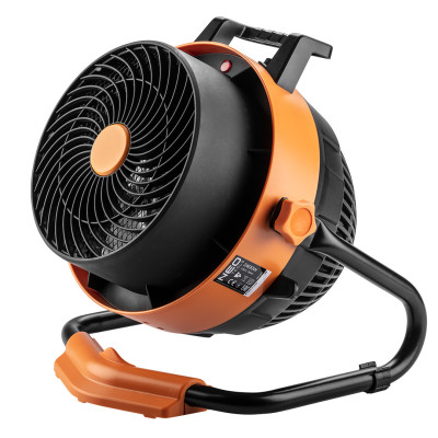 Neo Tools Теплова гармата електрична, 2в1 з функцією вентилятора, 2.4кВт, 35-50м кв, 460м куб/год, цифрове регулювання, чорний