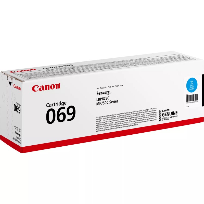 Canon Картридж 069 MF752Cdw/MF754Cdw/LBP673Cdw Cyan (1900 стор)