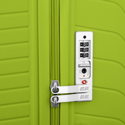 2E Валіза пластикова, SIGMA, велика, 4 колеса, зелене яблуко