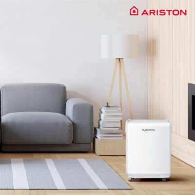 Ariston Осушувач повітря Ariston Deos EVO 12, 12л.в сутки, 35м.кв, 130м3/рік, 210Вт, ел.кер-ня, дисплей, таймер, авто вимк., білий