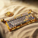 GravaStar x Kailh Speedy Клавіатура механічна Mercury K1 Pro 80keys, Mint, BT/WL/USB, жовтий