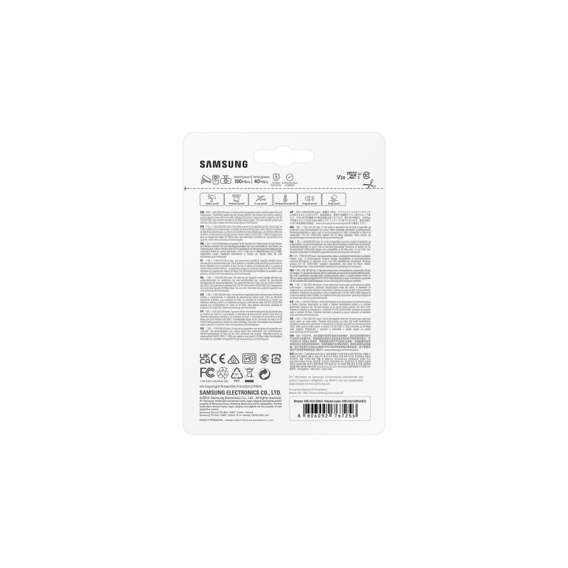 Samsung Карта пам'яті microSD 128GB C10 UHS-I R180MB/s PRO Endurance + SD