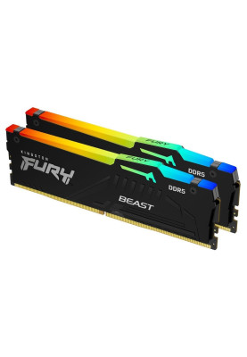 Kingston Пам'ять ПК DDR5 64GB KIT (32GBx2) 5200 FURY Beast RGB