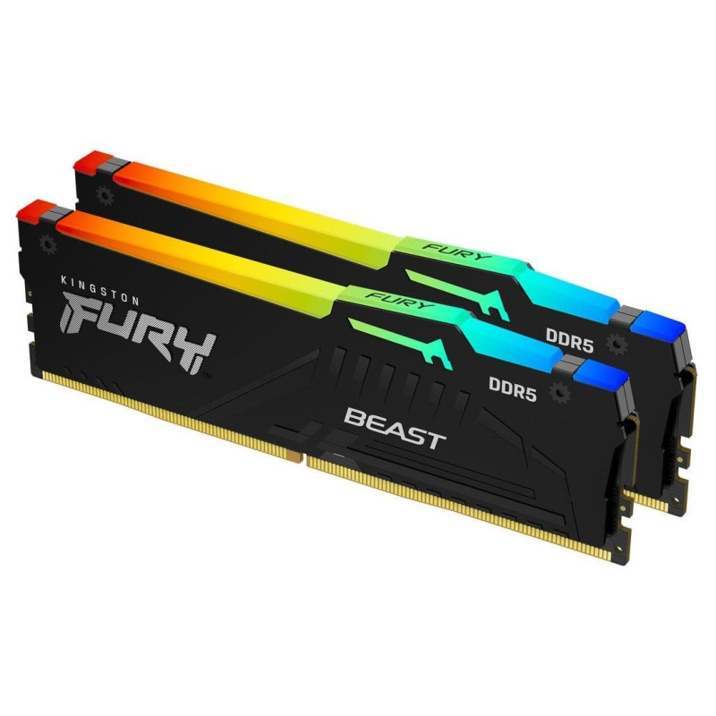 Kingston Пам'ять ПК DDR5 64GB KIT (32GBx2) 5200 FURY Beast RGB