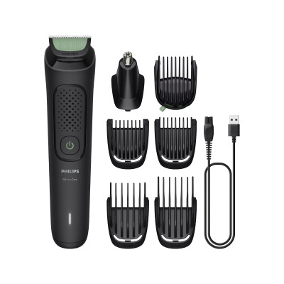 Philips Тример Philips Series 3000, для обличчя, голови, тіла, акум., сталь, чорний
