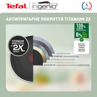 Tefal Набір посуду Tefal Ingenio XL Intense, змінна ручка, 3предмети, алюміній, бакеліт, коричневий Tefal Набір посуду Tefal Ingenio XL Intense, змінна ручка, 3предмети, алюміній, бакеліт, коричневий