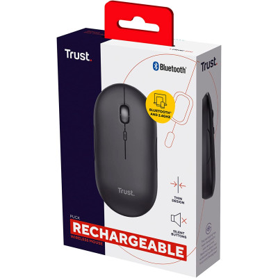 Trust Миша Puck Rechargeable Ultra-Thin BT WL Silent Black Trust Миша Puck Rechargeable Ultra-Thin BT WL Silent Black