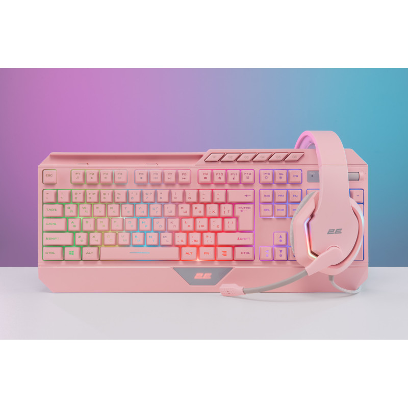 2E Gaming Клавіатура KG315 RGB USB Pink Ukr