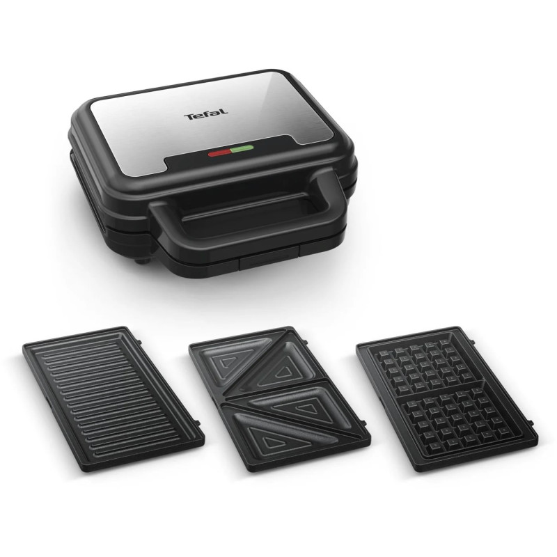 Tefal Мультимейкер UltraCompact 3in1 700Вт, тефлон, 3 пластини, корпус-метал, чорно-сірий