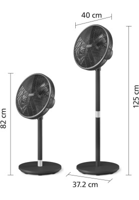 Philips Вентилятор Philips підлоговий Series 3000, 40см, 48Вт, керування через смартфон, регулювання висоти, чорний
