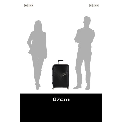 American Tourister Валіза American Tourister, Soundbox, поліпропілен, середня, 67см, 71.5/81л, TSA, 4 колеса, EXP, чорний