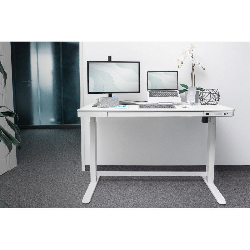 Digitus Стіл Electric Height Adjustable, 72-121cm, 3хUSB, white