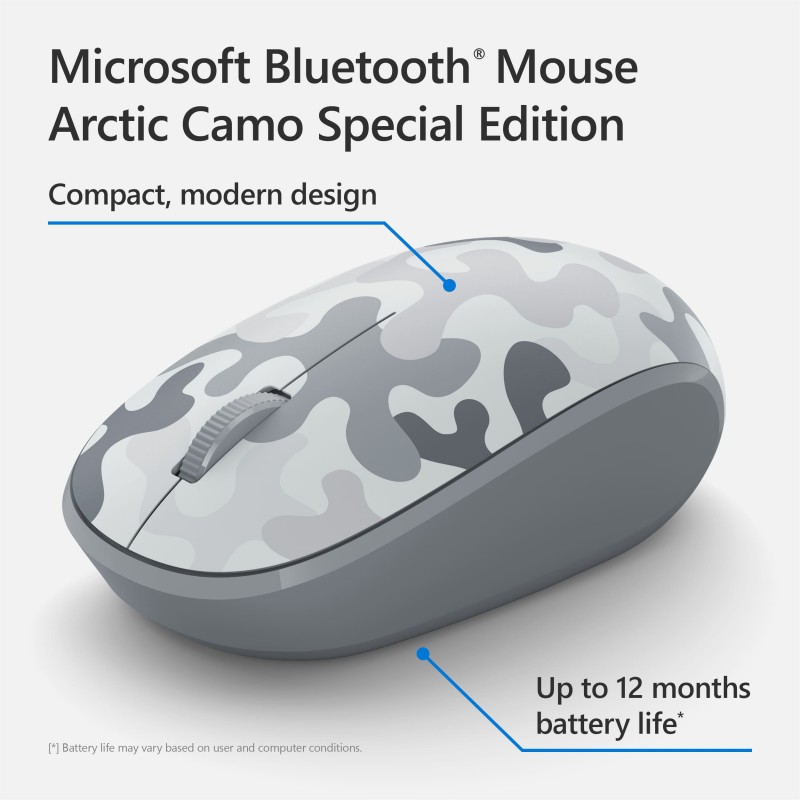 Microsoft Миша Camo SE Bluetooth White