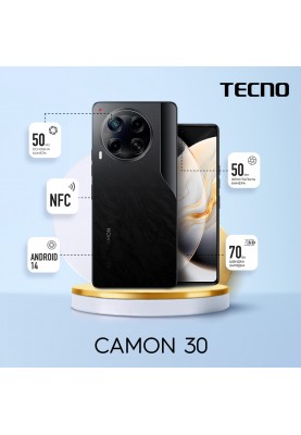 TECNO Смартфон Camon 30 (CL6) 6.78" 8/256ГБ, 2SIM, 5000мА•год, Basaltic Dark