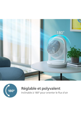 Philips Вентилятор Philips настільний Series 2000, 22см, 28Вт, таймер, поворот 180, білий