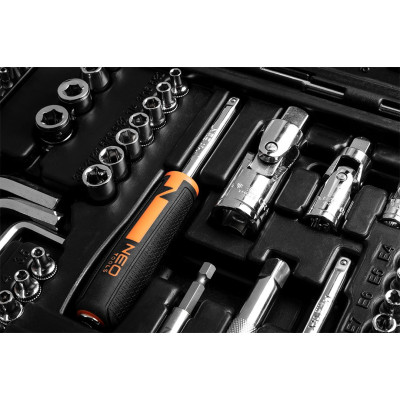 Neo Tools Набір інструментів, 233шт, 1/2", 1/4", 3/8", CrV, кейс Neo Tools Набір інструментів, 233шт, 1/2", 1/4", 3/8", CrV, кейс