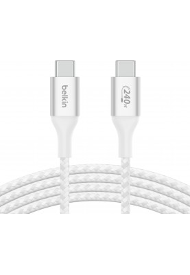 Belkin Кабель USB-C > USB-C заряджання/синхронізації 1м, 240Вт, Type-C, плетений, білий