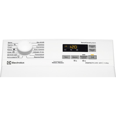 Electrolux Пральна машина Electrolux вертикальна, 6кг, 1000, D, 60см, дисплей, білий