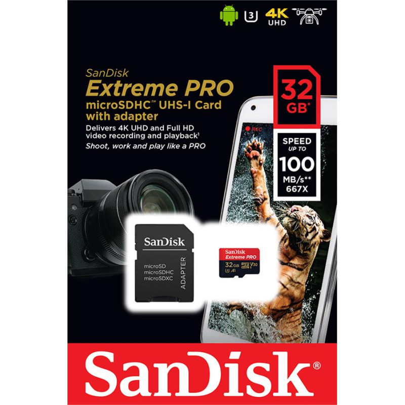 SanDisk Extreme Pro microSD V30 A1 UHS-I U3[SDSQXCG-032G-GN6MA]