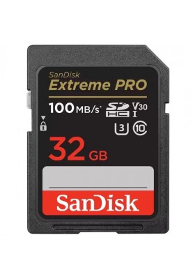 SanDisk Карта пам'яті SD 32GB C10 UHS-I U3 R100/W90MB/s Extreme Pro V30