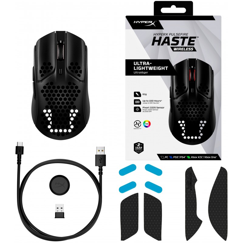 HyperX Миша Pulsefire Haste WL, Black