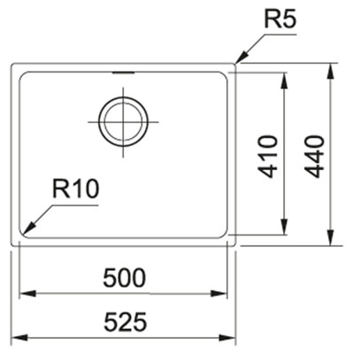 Franke Кухонная мийка Sirius SID 110-50/144.0649.561/тектонайт/525х440х200/монтаж під стільницю/сірий