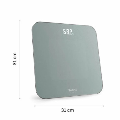 Tefal Ваги Tefal підлогові Classic, 180кг, AAAx3 в комплекті, скло, сірий