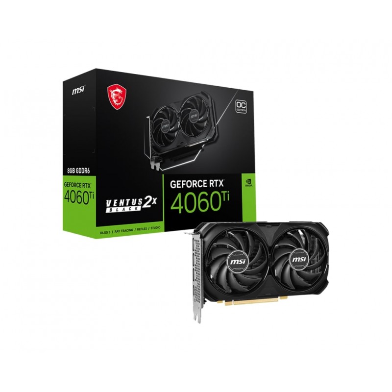 MSI Відеокарта GeForce RTX 4060 8GB GDDR6 VENTUS 2X BLACK OC