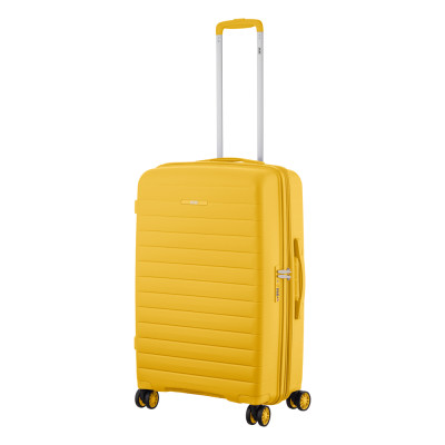 2E Валіза, Aero, поліпропілен, середня, 63/78 л, TSA, 4 колеса, EXP, янтарно-жовтий