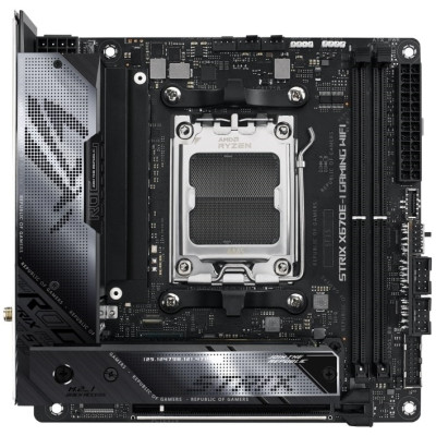 ASUS Материнcька плата ROG STRIX X670E-I GAMING WIFI sAM5 X670 2xDDR5 M.2 HDMI WiFi BT mITX
