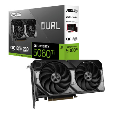 ASUS Відеокарта GeForce RTX 5060 Ti 8 GB GDDR7 OC DUAL-RTX5060TI-O8G