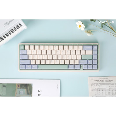 Varmilo Клавіатура механічна Minilo VXT67 Eucalyptus 67Key, Kailh Prestige Light , BT/WL/USB-A, Hot-Swap, EN, RGB, Рожевий