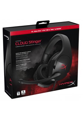 HyperX Гарнітура ігрова Cloud Stinger, mini-jack/dual 3.5мм, 1.3м/1.7м, чорно-червоний