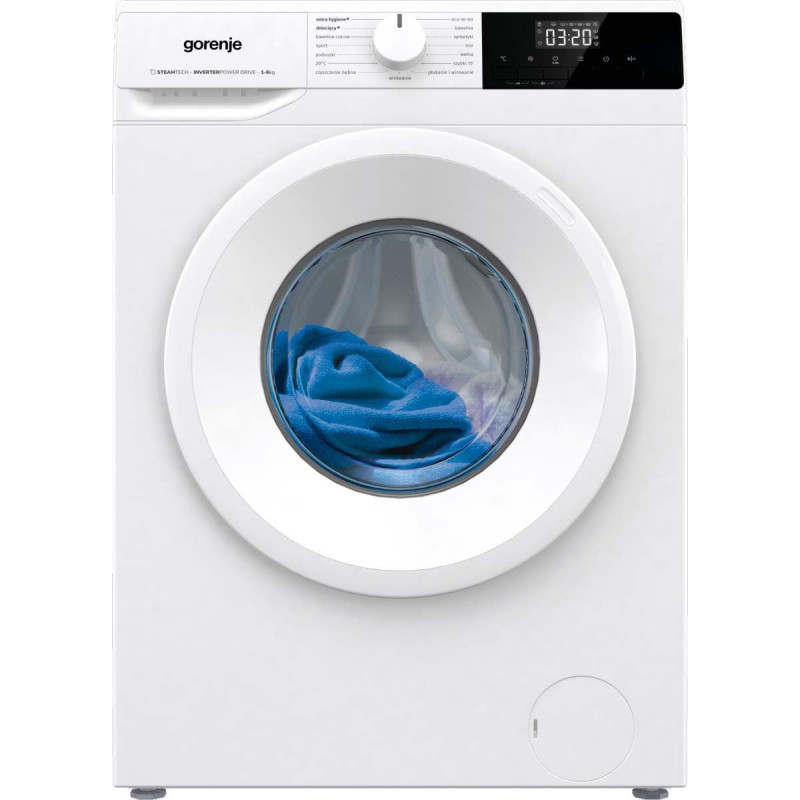 Gorenje Пральна машина фронтальна, 6кг, 1000, C, 43.5см, дисплей, пар, інвертор, білий
