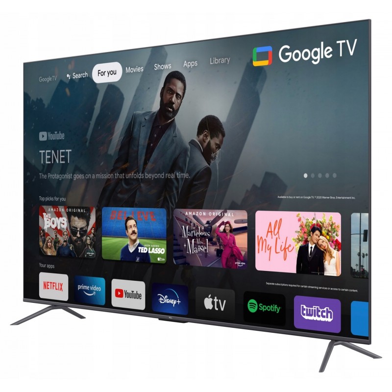 TCL Телевізор 85" QLED 4K 60Hz Smart Google TV Black