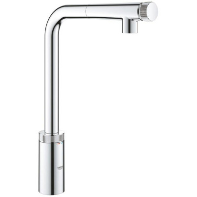 Grohe Змішувач для кухні Vento Smart Control, довж.виливу - 199мм, поворотний/витяжний, вентиль/кнопка, хром