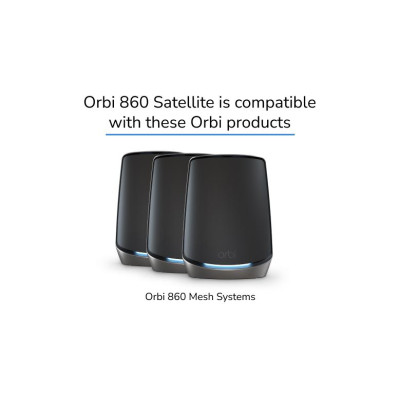 NETGEAR Система WiFi-Mesh Orbi RBS860B сателіт, AX6000, чорний