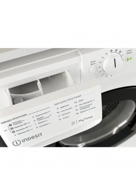 Indesit Пральна машина фронтальна, 6кг, 1200, A+++, 43см, дисплей, інвертор, люк чорний, білий