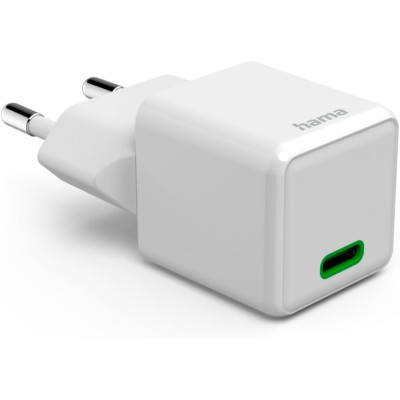 HAMA Зарядний пристрій мережевий 25Вт USB-С, PD, білий