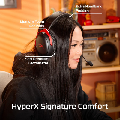 HyperX Гарнітура ігрова Cloud III S, WL/USB-A/USB-C, чорно-червоний