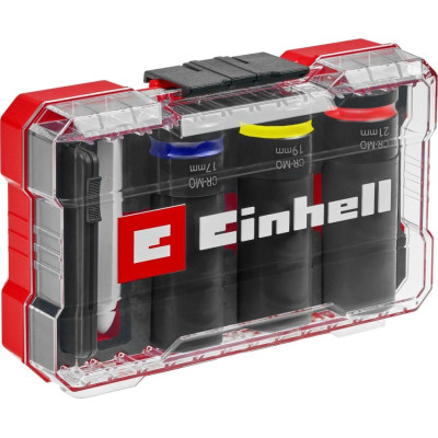 Einhell Набір ударних торцевих головок 80мм 1/2" крейда, вимірювач протектора кейс 3шт