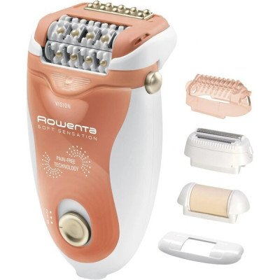 Rowenta Епілятор Soft Sensation пінцетний, від мережі, пінцет.-24, сух., насадок-4, з підсвіткою, біло-рожевий