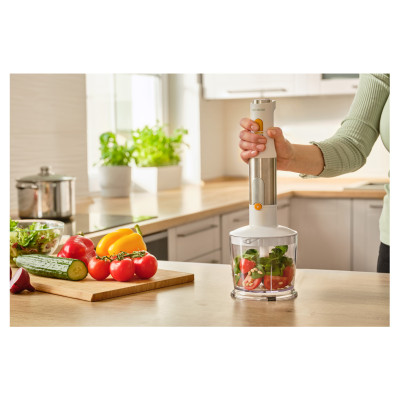 Sencor Блендер заглибний, 1200Вт, 5в1, чаша-800мл, вспінювач молока, білий Sencor Блендер заглибний, 1200Вт, 5в1, чаша-800мл, вспінювач молока, білий