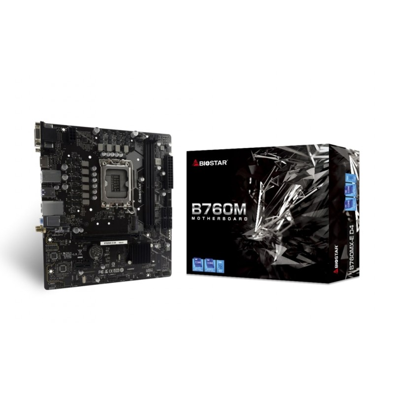 Biostar Материнська плата B760MX-E D4 s1700 B760M 2xDDR4 M.2 HDMI D-Sub mATX